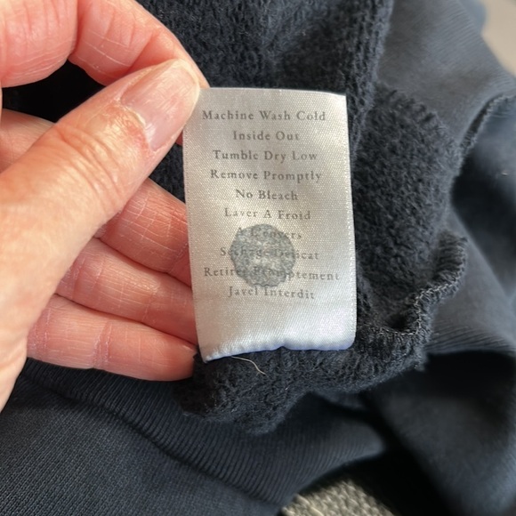 Frank and Eileen Tee Lab Pullover Hoodie Sweatshirt Navy Blue Drawstring Sz XS - Picture 12 of 14